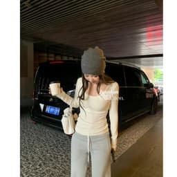 Áo Thun Tay Dài Cổ Vuông Cotton Mịn E33 JUSTDUN 7
