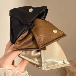 Kẹp tóc vỏ sò satin tam giác phong cách retro phụ kiện tóc nữ 2