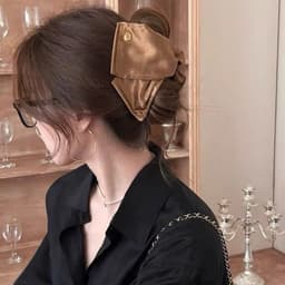 Kẹp tóc vỏ sò satin tam giác phong cách retro phụ kiện tóc nữ 7