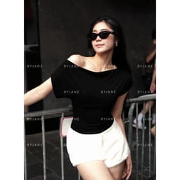 [MÀU MỚI] Áo Thun Nữ Trễ Vai Tay Ngắn Co Giãn Mềm Mịn Tôn Dáng Gợi Cảm BYJANE – 623 6