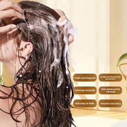 【Giao hàng tận nơi】Chiết Xuất Thực Vật Thuốc Nhuộm Tóc Thảo Dược Dầu Gội Thuốc Nhuộm Thơm Hoa Tóc E3J4 3