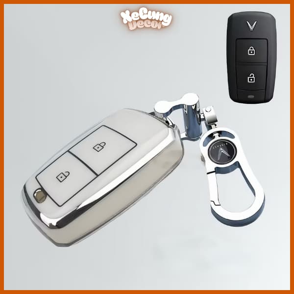 Ốp Chìa Khóa VinFast TPU Cao Cấp Kèm Móc Treo Logo Hãng – Bảo Vệ Smartkey VF3 VF5, VF6 VF7 VF8 VF9 đời 2024,2025