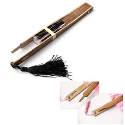 Quạt Xếp Tròn Cổ Phong Nan Gỗ - Quạt Gấp Gọn Vòng Tròn Họa Tiết Cổ Trang Trung Hoa Nhật Bẩn Cầm Tay 9