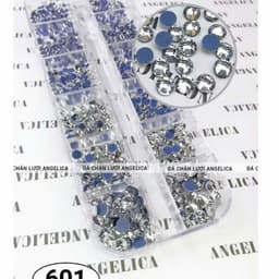 Khay đá nail chân lưới 12 ô đủ kích cỡ, nhiều màu sắc đính móng nổi bật siêu sáng  7