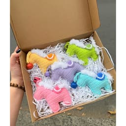 (Hàng sẵn hoả tốc) Móc khoá Len hình Hình Thú, cờ Việt Nam bằng len handmade quà tặng noel Móc khóa cặp đôi  - Erashop 5