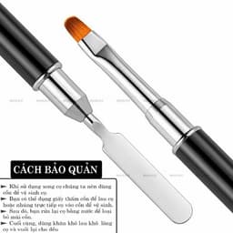 Cọ Đắp Gel Gôm đa năng 2 đầu, Chổi đắp gel và Bút tán gel Cán Đen chuyên dụng cho dân làm nail 4