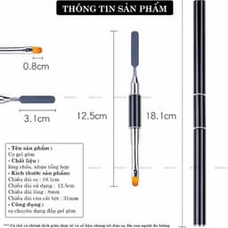 Cọ Đắp Gel Gôm đa năng 2 đầu, Chổi đắp gel và Bút tán gel Cán Đen chuyên dụng cho dân làm nail 2