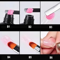 Cọ Đắp Gel Gôm đa năng 2 đầu, Chổi đắp gel và Bút tán gel Cán Đen chuyên dụng cho dân làm nail 3