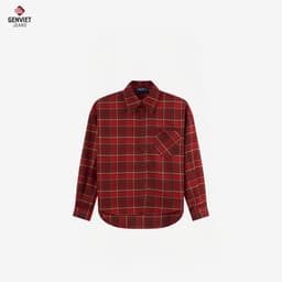 Áo sơ mi nữ kiểu dài tay GENVIET JEANS kẻ thô dáng suông vừa form basic dễ phối đồ 9140 6