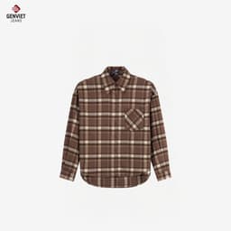 Áo sơ mi nữ kiểu dài tay GENVIET JEANS kẻ thô dáng suông vừa form basic dễ phối đồ 9140 8