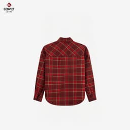 Áo sơ mi nữ kiểu dài tay GENVIET JEANS kẻ thô dáng suông vừa form basic dễ phối đồ 9140 7