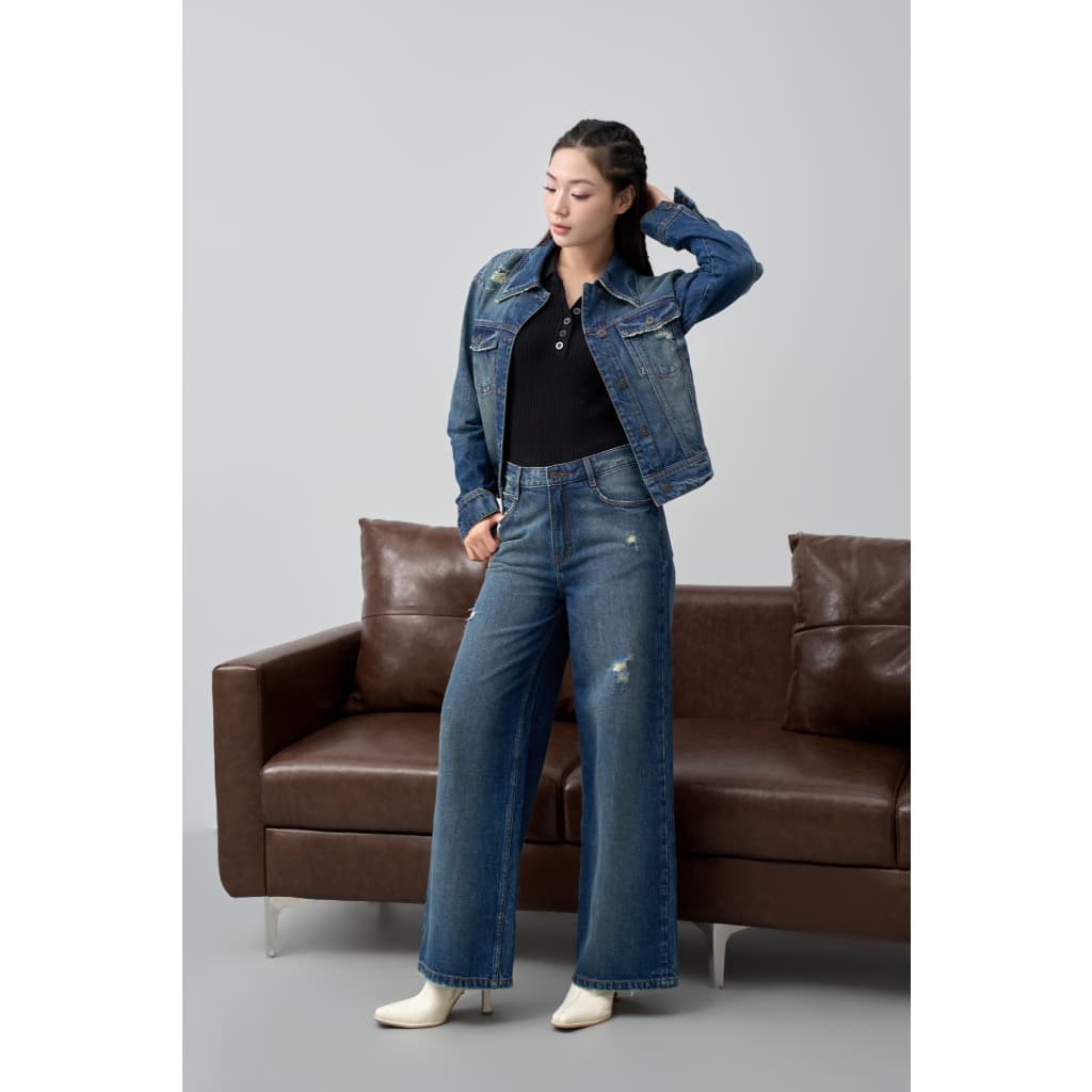 [ẨN] Áo Khoác Nữ GENVIET JEANS Form Suông Vừa Phong Cách Cá Tính 9086