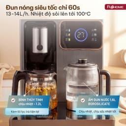 Cây nước nóng lạnh kết hợp bàn pha trà, cà phê Fujihome TB241N-UV – Ngăn khử khuẩn UV, màn hình cảm ứng, hỗ trợ RO 5