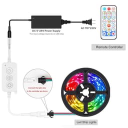 OP103 BỘ ĐIỀU KHIỂN LED FULL MÀU ARGB WS2812 WS2811 WS2815 NHÁY THEO NHẠC HỖ TRỢ REMOTE 6