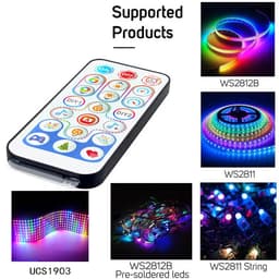 OP103 BỘ ĐIỀU KHIỂN LED FULL MÀU ARGB WS2812 WS2811 WS2815 NHÁY THEO NHẠC HỖ TRỢ REMOTE 2