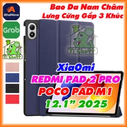 [Ảnh Thật] Bao Da MTB Xia0mi REDMI PAD 2 PRO - POCO PAD M1 12.1" 2025 Gấp 3 Khúc Lưng Cứng Có Nam Châm 1