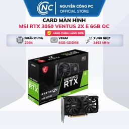 Card Màn Hình MSI RTX 3050 VENTUS 2X E 6GB OC - BH 36 tháng 1