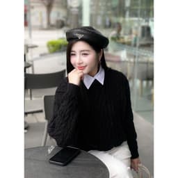 Áo len Nữ dài tay Evalover Hoạ Tiết Vặn Thừng Cổ Tròn Form Áo Free Size Co Giãn, chất len dầy dặn M905 2