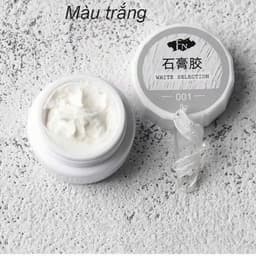 Hũ gel xi măng nail vẽ móng 2 màu trắng, màu đen, Gel Thạch Cao trang trí móng đẹp mắt 5