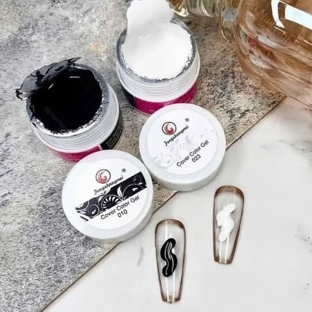 Gel Vẽ Nail Trắng Đen Fengshangmei chính hãng - gel vẽ nổi Trắng Đen Tiệm Nail Nhà SuMi