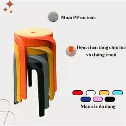Ghế cao nhựa đúc Vinh Nam đa năng, đệm chống trượt, ghế ngồi bàn ăn, chắc chắn bền đẹp 2