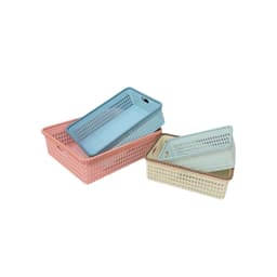 Rổ chữ nhật đan Hiwa cao cấp, nhựa dày bền chắc, không mùi hôi, đa năng, dày chắc, an toàn 8