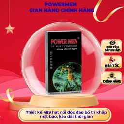 Bao Cao Su POWERMEN Longshock Cá Ngựa Xanh – Kéo Dài Thời Gian, Bôi Trơn Sẵn, Chính Hãng 1