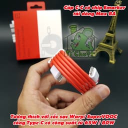 [Dài 1m] Cáp OnePlus C-C 8A Sạc Siêu Nhanh SuperVOOC 80W Warp 65W ZIN Chính Hãng dùng OK cho OPPO REALME 5
