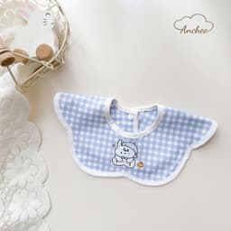 (Set 3 yếm) Yếm Xô vuông viền kẻ Anchee mẫu mới hình in siêu xinh cho bé 3