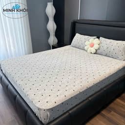 Bộ ga gối nỉ nhung mềm mại cao cấp cùng nhiều họa tiết chấm bi đa dạng (kèm 2 vỏ gối) 6