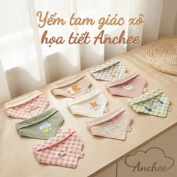 Set 5 yếm xô tam giác họa tiết ngộ nghĩnh Anchee 8