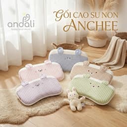 Gối cao su non chữ B cho bé Anchee, có thể tháo vỏ 2