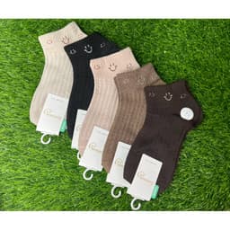 Tất Nữ Cổ Ngắn Chất cotton Mềm Mại Hoạ Tiết Mặt Cười A7 Siêu Xinh set 5/set 10 đôi 3