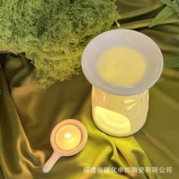 5 Đế Đựng Nến Tealight Gốm Sứ Tráng Men, Dùng Cho Đèn Xông Tinh Dầu, Đế Đốt Nến 8