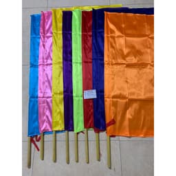 FRRESHIP 1 bộ cờ chuối,cờ trang trí dọc, 8 cái 8 màu vải sa tanh cao cấp đủ kích thước 2