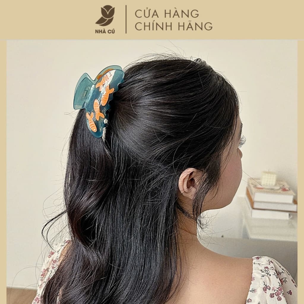 Kẹp Tóc Hồ Cá Vàng NHÀ CÚ Đại Dương Màu Xanh Phụ Kiện Tóc Phong Cách Ngọt Ngào Hàn Quốc 6142