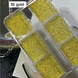 Khay Bi nhỏ Vuông 6 size trang trí móng tay hai màu vàng- trắng nổi bật Nail Michi Store 4