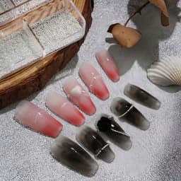 Khay Bi nhỏ Vuông 6 size trang trí móng tay hai màu vàng- trắng nổi bật Nail Michi Store 5