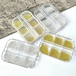 Khay Bi nhỏ Vuông 6 size trang trí móng tay hai màu vàng- trắng nổi bật Nail Michi Store 9