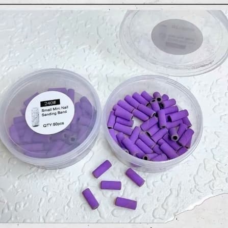 Hộp giấy nhám mịn bọc đầu mài lõi nhỏ tròn 240, chất liệu làm nail chuyên dụng Nail Michi