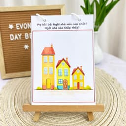 Thẻ Flash EVON BABY dạy bé tập nói - Bé tập so sánh - CAO THẤP 5