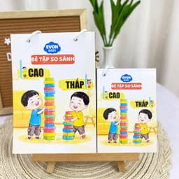 Thẻ Flash EVON BABY dạy bé tập nói - Bé tập so sánh - CAO THẤP 4