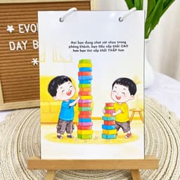 Thẻ Flash EVON BABY dạy bé tập nói - Bé tập so sánh - CAO THẤP 8