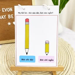 Thẻ Flash EVON BABY dạy bé tập nói - Bé tập so sánh - DÀI NGẮN 7
