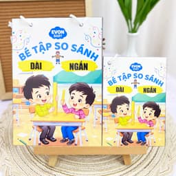 Thẻ Flash EVON BABY dạy bé tập nói - Bé tập so sánh - DÀI NGẮN 9