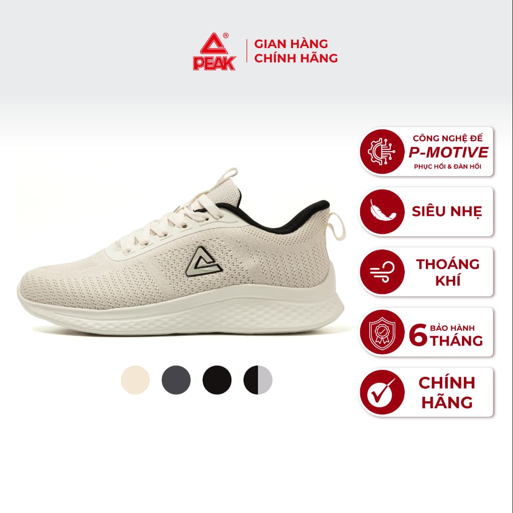 Giày chạy bộ nam PEAK Running Công nghệ P-Motive êm ái, đàn hồi E39117H