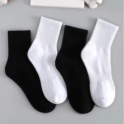 [Peinn] Sét 5 Đôi Tất nam nữ cổ cao trơn gân thể thao thời trang cao cấp Tcc7 TCC07 1