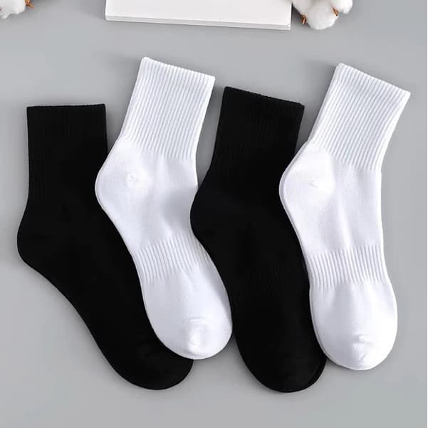 [Peinn] Sét 5 Đôi Tất nam nữ cổ cao trơn gân thể thao thời trang cao cấp Tcc7 TCC07