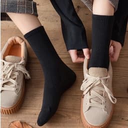 [Peinn] Sét 5 Đôi Tất nam nữ cổ cao trơn gân thể thao thời trang cao cấp Tcc7 TCC07 2