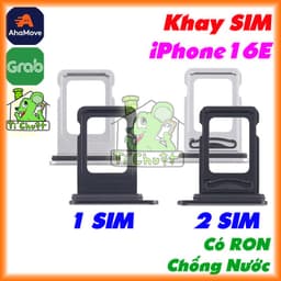 Khay Đựng Sim Thay Thế cho iPhone 16E bản 1 SIM/2 SIM có Ron Chống Nước & Lẫy Giữ Sim như ZIN 1